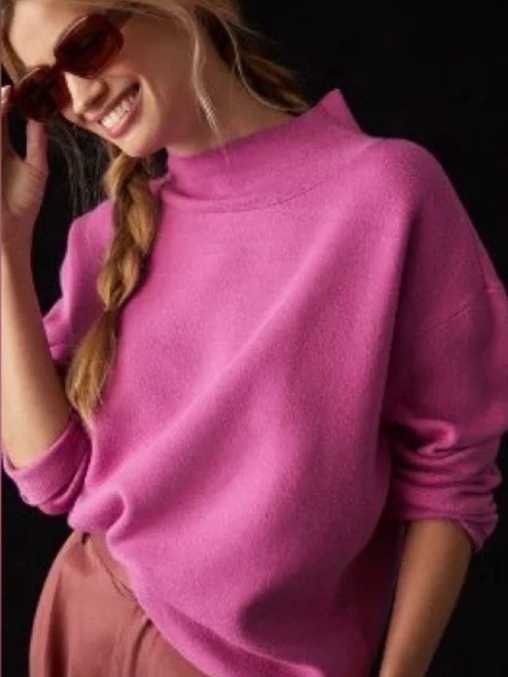 Anthropologie Maeve Rose Carys Mock Neck Boxy Sweater XS